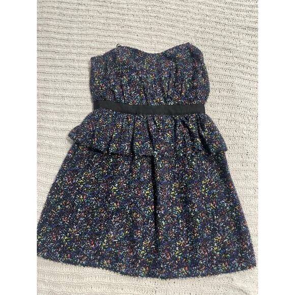 NWT BCBGeneration Sleeveless Dress Tiered Ruffled Womens Sz 4 Black Multicolored - Picture 1 of 14